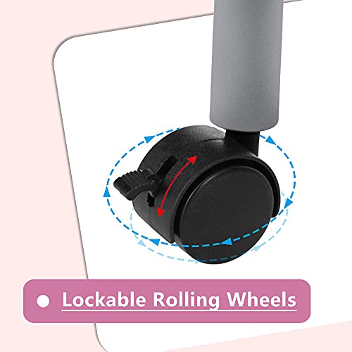 Pink Foldable Manicure Table with Drawer & Client Wrist Cushion - Portable Nail Tech Desk 36-inch