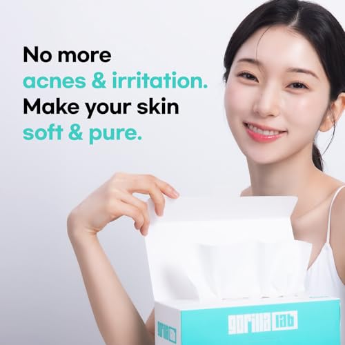 Gorilla Lab Cloud Touch Face Towels, 60 Count, 100% USA Cotton, Waterjet Spunlace for Ultra Softness, Purifying & Refreshing Disposable Facial Wipes for Sensitive Skin