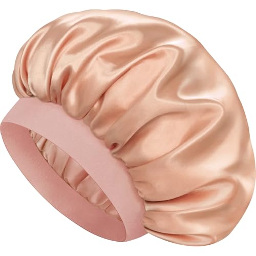 Double Layer Satin Silk Bonnet for Sleeping - Soft Sleep Cap for All Hair Types