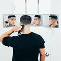 3-Way Trifold Mirror for Self Hair Cutting with Adjustable Hooks