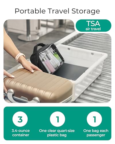 BAGSMART TSA-Approved Clear Toiletry Bag with Puffy Edge