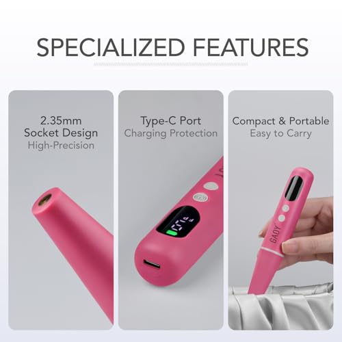 GAOY Cordless Nail Drill with LED Display, Hot Pink