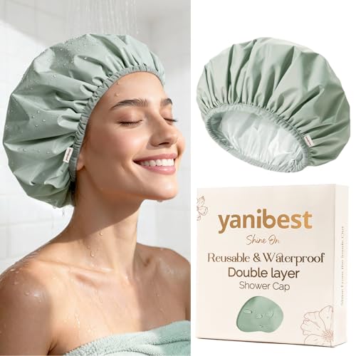 Yanibest Reusable Waterproof Shower Cap for Women