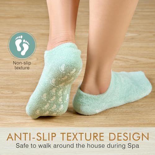MoyRetty Medium Moisturizing Silicone Gel Socks for Dry Cracked Feet 8.66 Inch