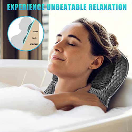 Bath Pillow with Strong Suction Cups & 3D Mesh Support
