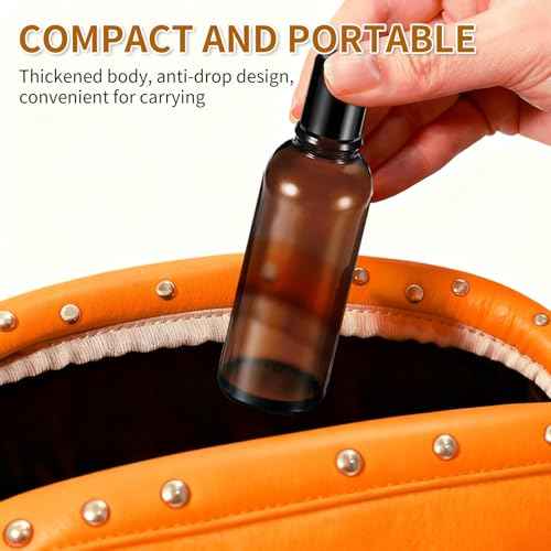 10ML Roller Bottles for Essential Oil, 4 Pack Empty Amber Glass Roller Bottle for Perfume Oil, Roll on Bottles with Stainless Steel Roller Balls, Opener, Funnel and Dropper for Aromatherapy, Massage