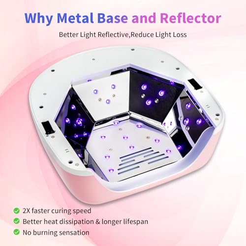 Kikugu 96W Rechargeable Cordless UV LED Nail Lamp for Gel Nails - Orange Purple
