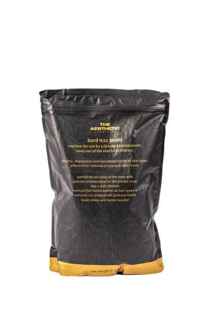 The Aesthetic Supply Co - Black & Gold Hard Wax Beads, NO STRIPS NEEDED! 2.2LB Waxing Beads, Brazilian Bikini Wax,Hard Wax Hair Removal for Face, Body, Legs, 1, 16.0 Ounce