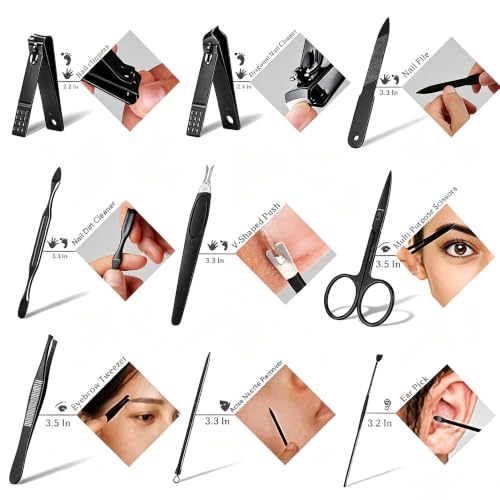 9-Piece Stainless Steel Manicure Set with Portable Case
