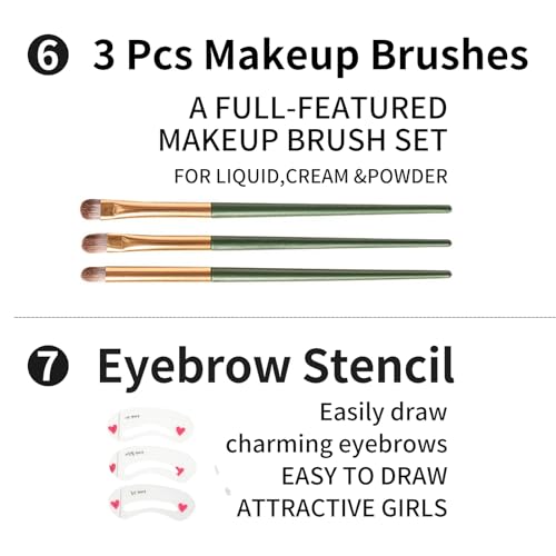 16-Color Eyeshadow Palette Makeup Kit with Brushes & Eyeliner