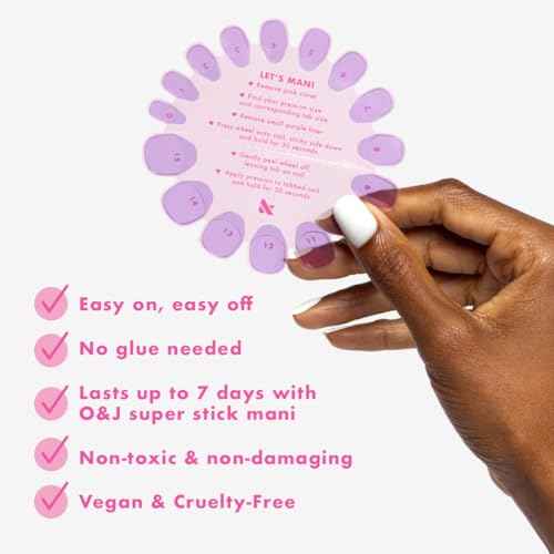 Super Stick Mani Adhesive Tabs Set | No Glue Needed | Use with Olive & June Press-On Nails | Non-Toxic Tabs | Easy On-Off, Non-Damaging | Realest Look | 7-Day Wear