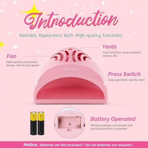 Portable Kids Nail Dryer for Water-Based Nail Polish - Safe, Mini & Travel-Friendly