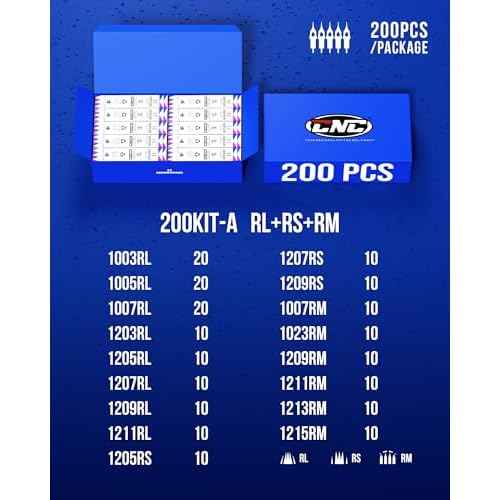 CNC Tattoo Cartridge Needles 200pcs Assorted Needle with Membrane RL RS RM Mixed Cartridges for Tattooing Supplies EN04B-200KIT-A