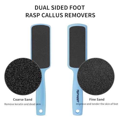 Foot File for Dead Skin - Dual Sided Foot Rasp Callus Removers, Professional Pedicure Tool for Soft, Smooth Feet (Blue)