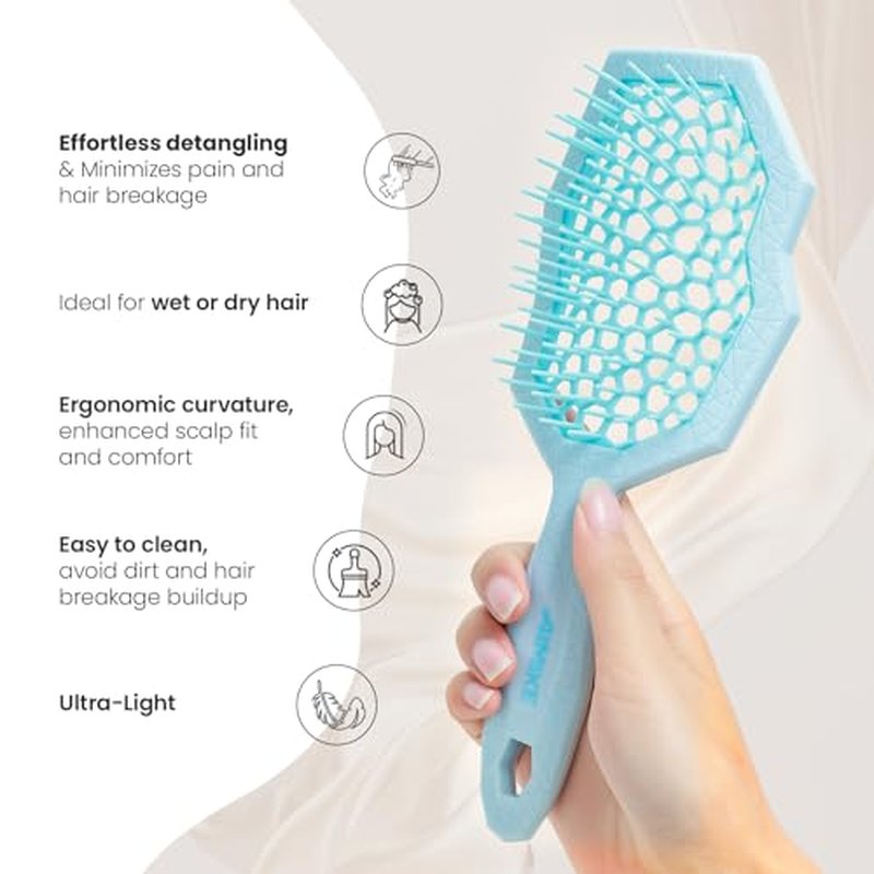 AIMIKE Glacier Detangling Brush for Curly Hair 2c-4c