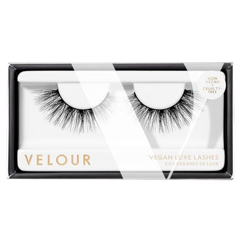 Velour Vegan Luxe Eyelashes, Luxurious Natural False Lashes, Lightweight, Reusable, Handmade Fake Lash Extensions, Wear up to 25 Times, 100% Vegan Mink, Soft & Comfortable, All Eye Shapes