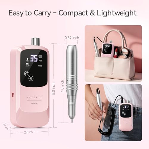 Makartt Rechargeable Nail Drill for Beginners - 35000RPM E-File Kit