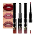evpct 3-Piece Dark Red & Neutral Mauve & Red-Brown Lip Liner & Matte Liquid Lipstick Set (Pack of 1) – Longwear, Waterproof