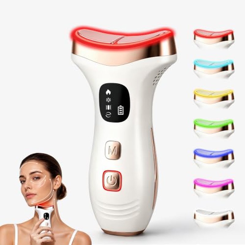 7-in-1 Facial Massager Gua Sha Wand with LED Light & Cold Heat