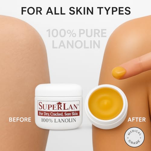 Lanolin Nipple Cream 1 Oz - 100% Organic Nipple Cream Lanolin - Body & Face Moisturizer for Eczema, Psoriasis & Severe Dry Skin - Ultra Hydrating & Soothing Skin Moisturizer for Hot & Cold Weather