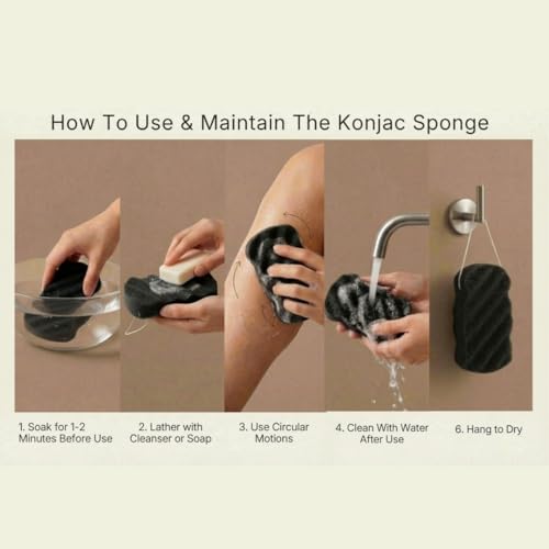 Korean Exfoliating Hemp Glove & Konjac Sponge Set