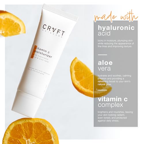 Hair Craft Co. Vitamin C Moisturizer for Face 1.7oz ? Brightening Face Cream/Lotion for Radiance - Fight Aging and Wrinkles - All Skin Types - 30 Day Supply