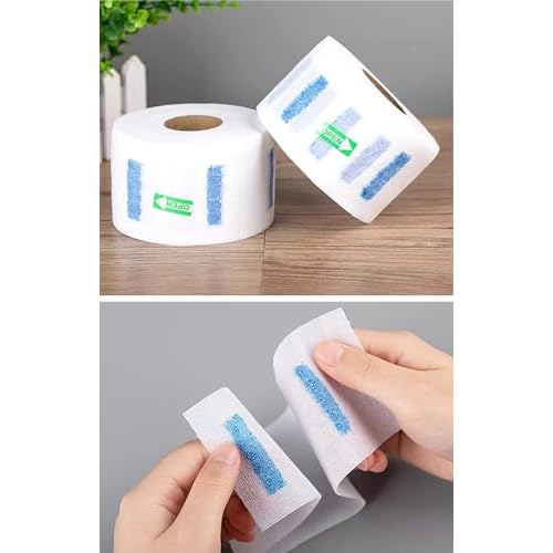 2Rolls Disposable Barber Neck Strip Neck Band Barber Neck Paper Hairdressing Stretchy Wrap Strip Hair Cutting Supplies