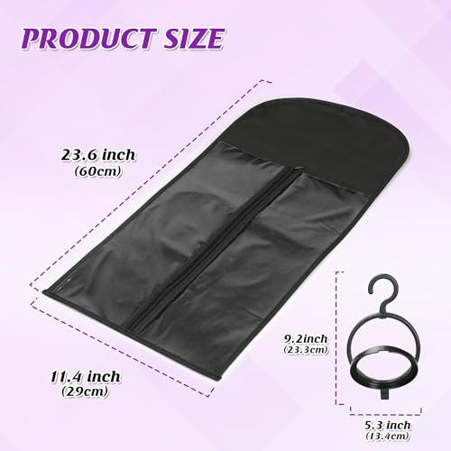 KOLLIEE 2 Pcs Wig Storage Bags with Hanger - Dust-Proof & Portable