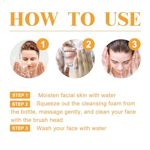 Turmeric Face Wash with Brush & Turmeric Soap Bar Care Set, 1pcs Facial Cleanser & 3pcs Soap Bar, Deep Cleansing for All Skin Types