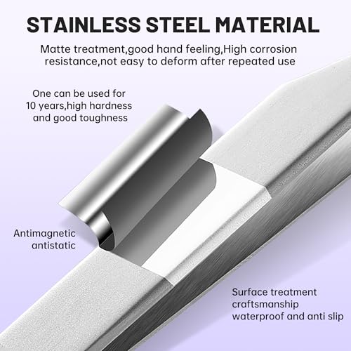 High Precision Lash Tweezers for Individual and Volume Eyelash Extensions Premium Stainless Steel Curved Fiber Tip Professional Isolation Tweezer