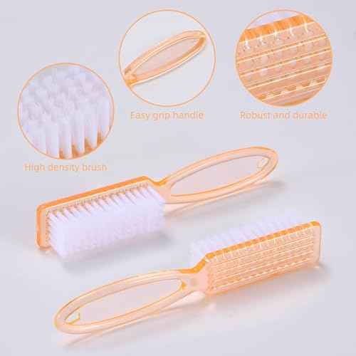 Yebeauty Nail Brush Fingernail Cleaner, 4 Pcs Hand Scrub Cleaning Brush Plastic Hand Finger Toes Scrubbing Brush, Pedicure Nail Scrubber