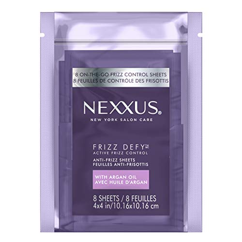 Nexxus Defy Anti-Frizz Sheets - On-the-Go Argan Oil Hair Smoothing, 8 Count