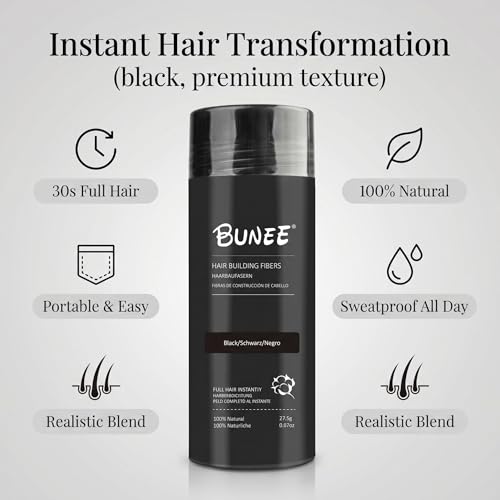 Black Hair Fibers Thickening Powder 27.5g - Instant Fuller Look