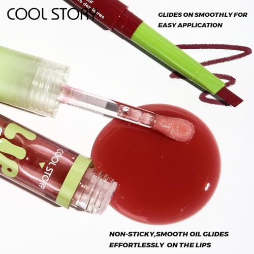 Lip Gloss and Liner Set, 2-Piece Combo with Ultra Glossy Finish (Set-5)
