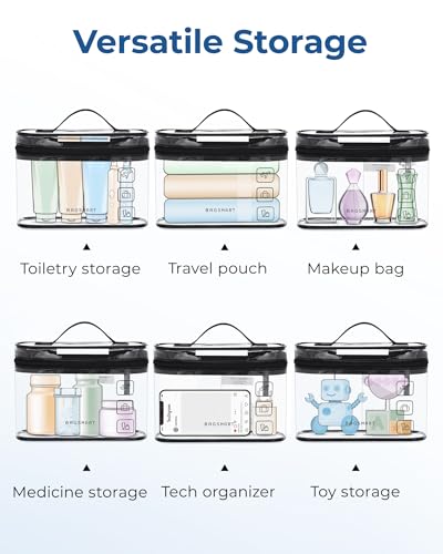BAGSMART TSA Approved Clear Toiletry Bag, 2-Pack