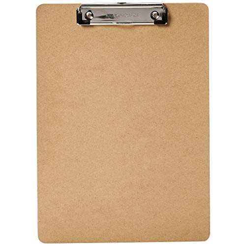 Amazon Basics Hardboard Office Clipboard, 12-Pack, Brown