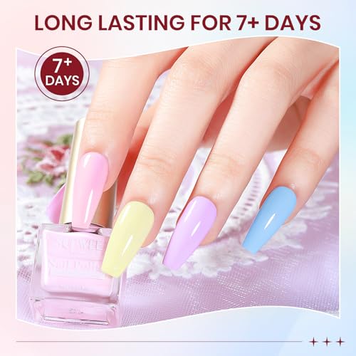 SUPWEE Pastel Nail Polish Set - Quick Dry Spring & Summer Macaron Colors, 6 Shades