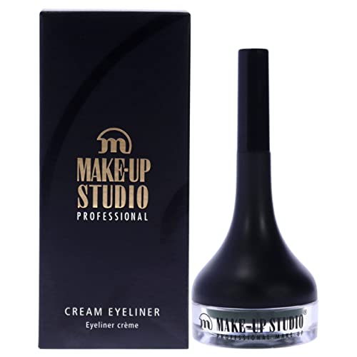 Make-Up Studio Professional Amsterdam Make-Up Cream Eyeliner With Brush - Beautiful Eyeliner With Integrated Brush - Ideal To Put A Tight Eyeliner - To Create A Perfect Smokey Eye - Green - 0.07 Oz