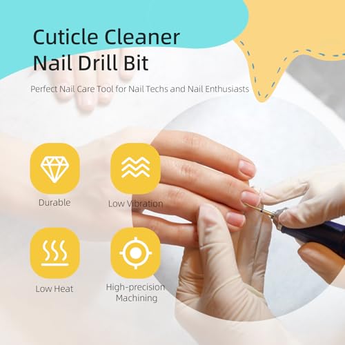 1mm Mini Flame Cuticle Cleaner Nail Drill Bits - 5Pcs Titanium Set