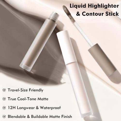 Liquid Contour Highlighter Stick Set - Fair Rose & Cold Gray