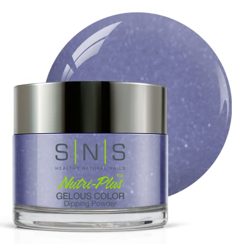 SNS Nail Dip Powder, Gelous Color Dipping Powder - Mother Of The Groom (Purple Blue/Violet Periwinkle), BOS14 - Long-Lasting Acrylic Nail Color & Polish - Low-Odor & No UV Lamp Required - 1 oz