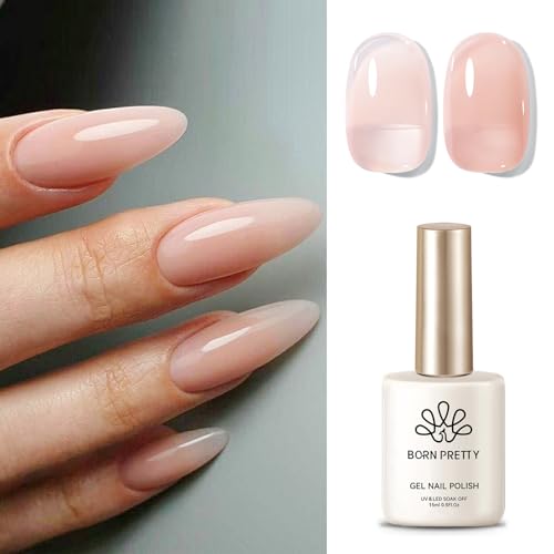 Born Pretty Jelly Nude Gel Nail Polish - 15ml Sheer Translucent UV Polish