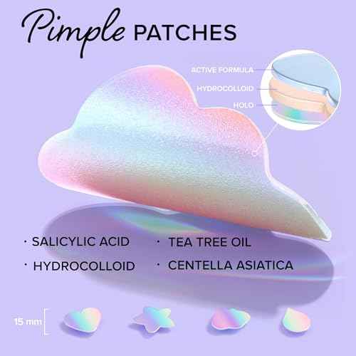 MAREE Star Pimple Patches for Face 2 PACK - Hydrocolloid Acne Patches w/Salicylic Acid, Tea Tree Oil & Centella - Cute Pimple Patches Stars - Teens Zit Patches Stickers - Parches Para Acne - 144 Dots