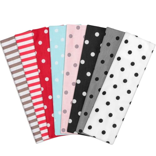 8 Pack Polka Dot Y2K Headbands for Women | Non-Slip