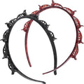 2pc Double Layer Clip Headband Set - Black & Brown
