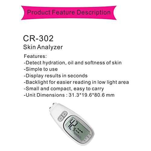Digital Skin Moisture Analyzer with Backlit Display