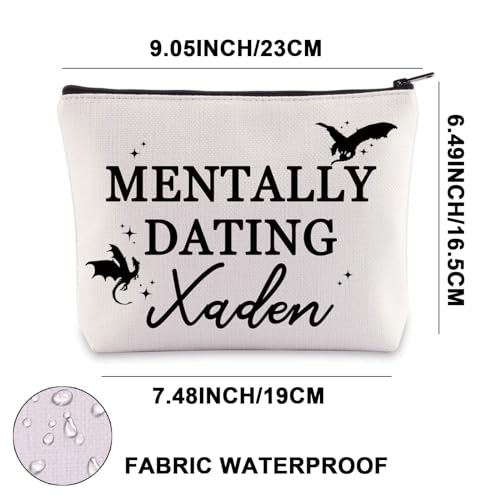 JNIAP Xaden Riorson Makeup Bag Mentally Dating Xaden Gifts Wing Leader Merch Dragon Book Lover Gifts (DATING XADEN)