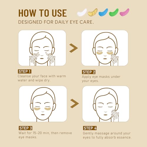 Under Eye Patches for Dark Circles,Eye Mask for Puffy Eyes With Collagen,Retinol,Vitmin C,Hyaluronic Acid and Niacinamide Face Masks Skincare Spa Gifts for Woman 20Pairs