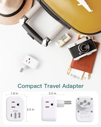 Switzerland Travel Plug Adapter, Swiss Outlet Adapter with 3 Outlets 3 USB Charging Ports(1 USB C), Type J Power Adapter, Travel Essentials US to Switzerland, Rwanda, Liechtenstein