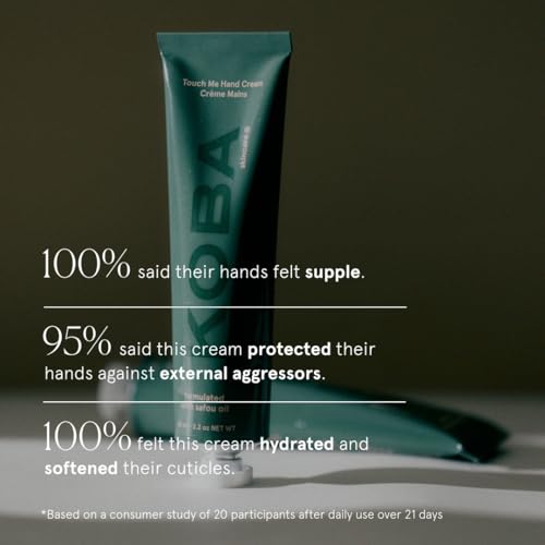 KOBA Touch Me Hand Cream - Moisturizer for Women & Men - Hydrating - Normal to Very Dry Skin - Citrus, Woody, Spicy Fragrance - Natural - Vegan - Safou Oil - Shea Butter - Sweet Almond Oil (2.2 Oz)